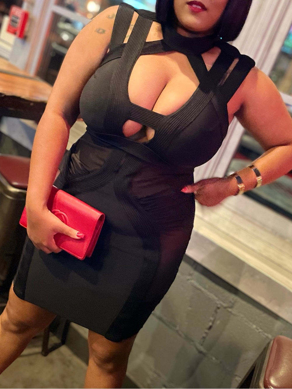 Fashion Nova Black Strappy Cutout Bodycon Mini Dress